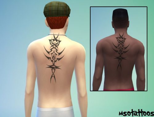 Tribal Back Tattoo for Males