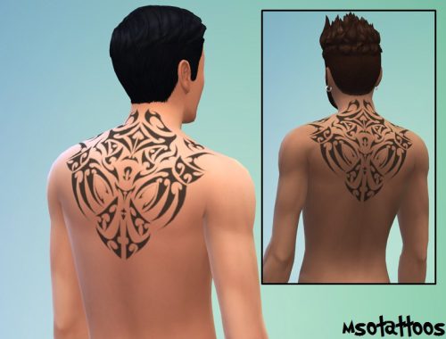 Tribal Back Tattoo for Males