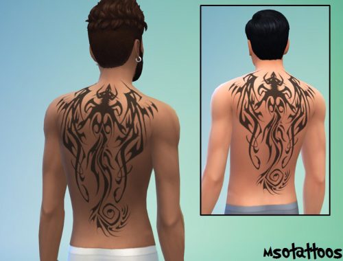 Tribal Back Tattoo for Males