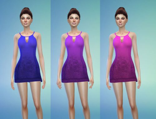 Neck Mini Dress