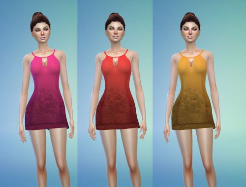 Neck Mini Dress