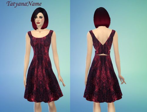 TatyanaName - Black and red lace dress