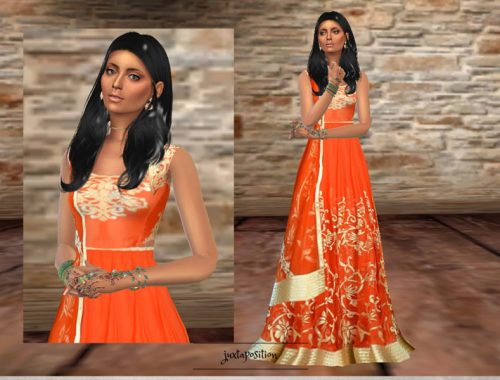 Orange Lehnga Set