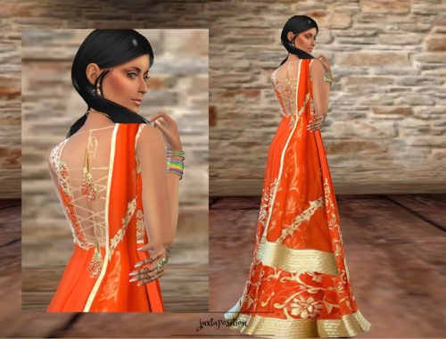 Orange Lehnga Set