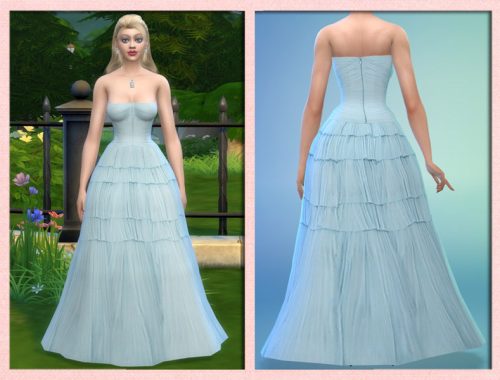 Strapless Layered Ball Gown