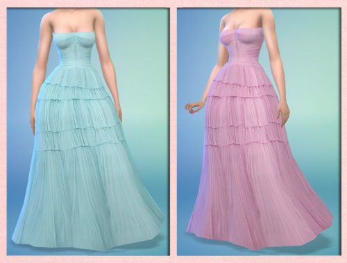 Strapless Layered Ball Gown