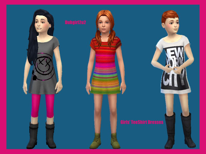Girls Tee Shirt Dress - Get Together needed - The Sims 4 Catalog