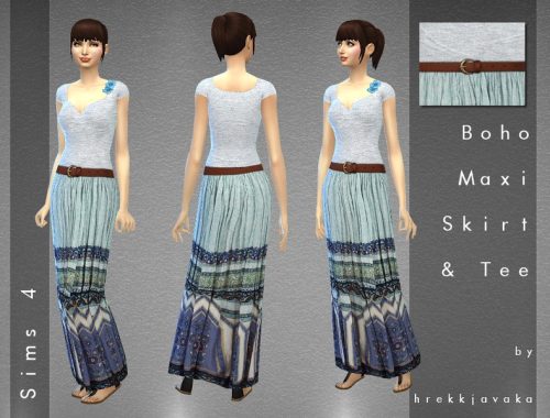 Erin Boho Maxi Skirt and Top Outfit