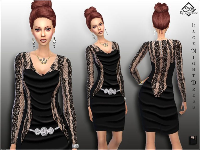 Sims 4 Robe Accessory Lace Night Dress - The Sims 4 Catalog