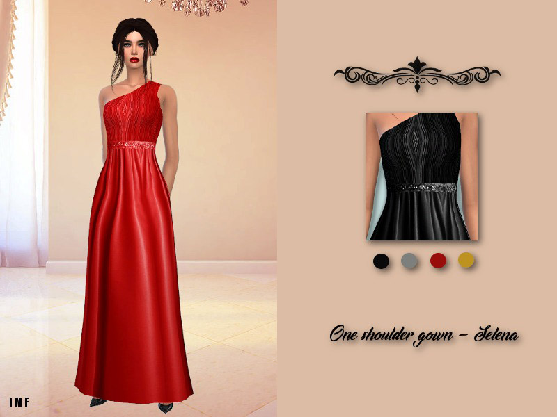 IMF One Shoulder Gown - Selena - The Sims 4 Catalog