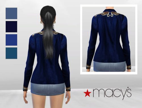 Indonesian Art Denim Blouse