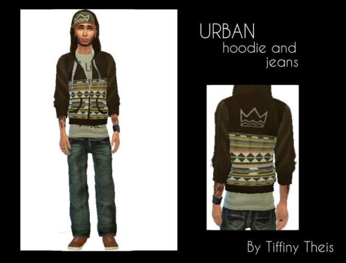 Urban Hoodie With Loose Fit Jeans
