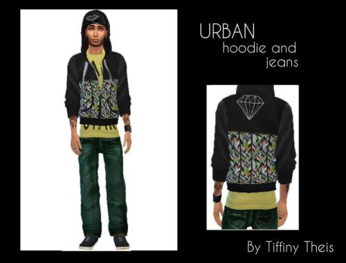 Urban Hoodie With Loose Fit Jeans