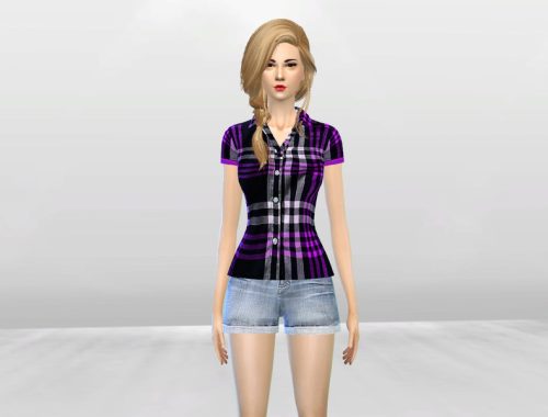 Berry Flavor Plaid Shirt