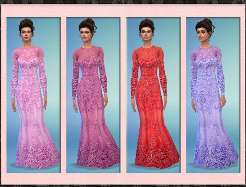 Long Sleeve Lace Gown
