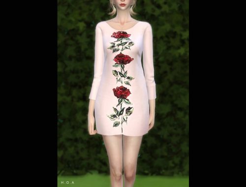 H . O . A THE ROSE HAND EMBROIDERED DRESS