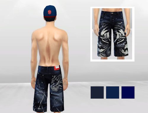 Hiro Tiger Denim Shorts