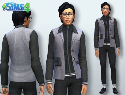 Leather and Wool Jacket TM AM EM