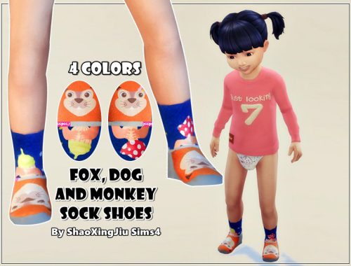 Fox,Dog and Monkey Sock Shoes - 4 Colors