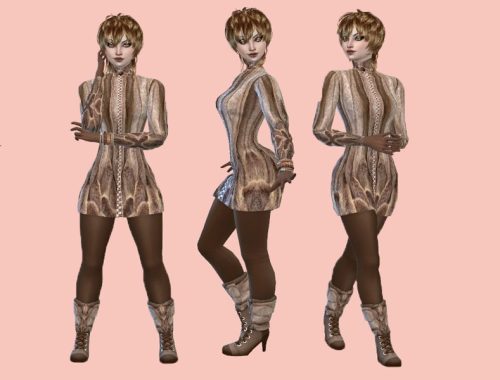 Brown winter coat set female Outdoor Retreat and mesh needed