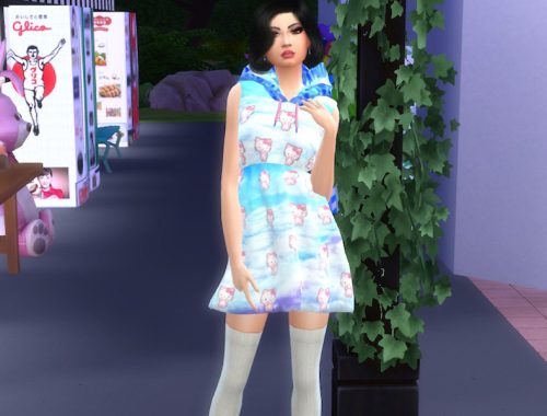 Clouds In Motion Glitter Hooded Dress- mesh needed
