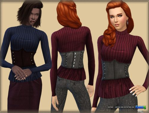 Sweater & Leather Belt