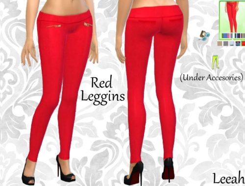 Denim Shirts and Red Leggins