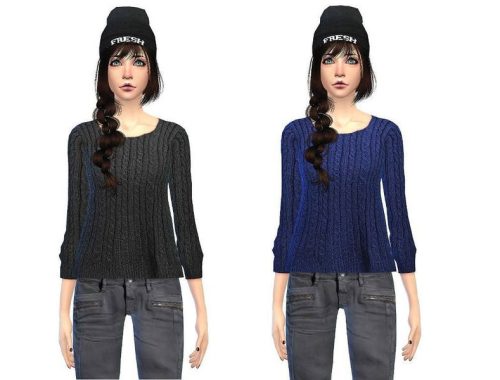 cable knit sweater set female
