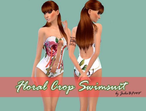Floral Crop Swimsuit