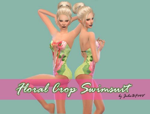 Floral Crop Swimsuit
