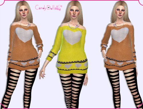 CandyDoll Heart Sweaters-Mesh Needed
