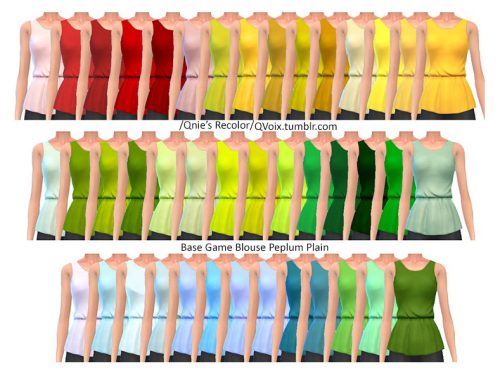 Qnie Recolor- EA BG Blouse Peplum Plain