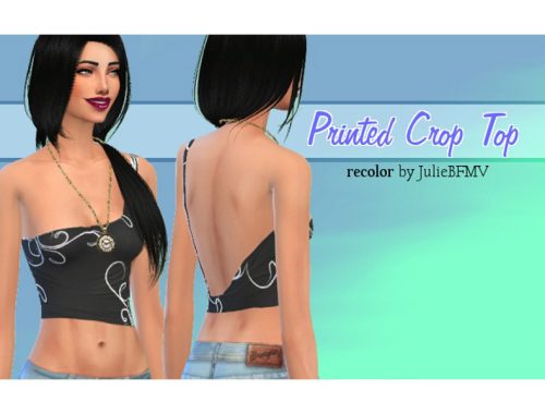 Printed Crop Top (Recolor) - mesh needed