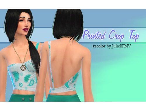 Printed Crop Top (Recolor) - mesh needed