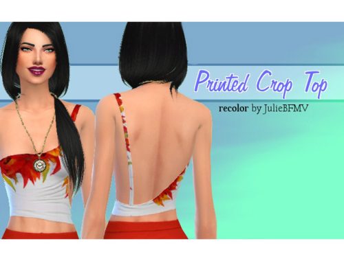 Printed Crop Top (Recolor) - mesh needed