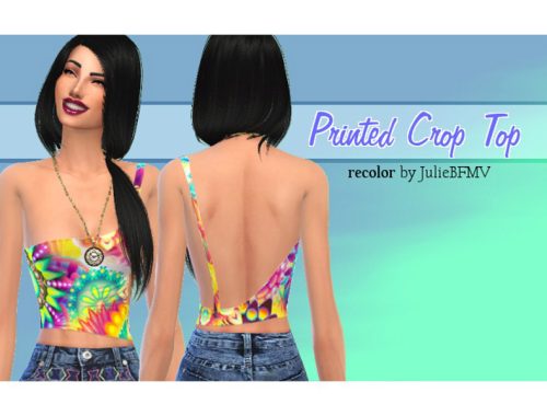 Printed Crop Top (Recolor) - mesh needed