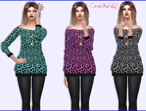 CandyDoll leopard Print Sweaters - Mesh needed
