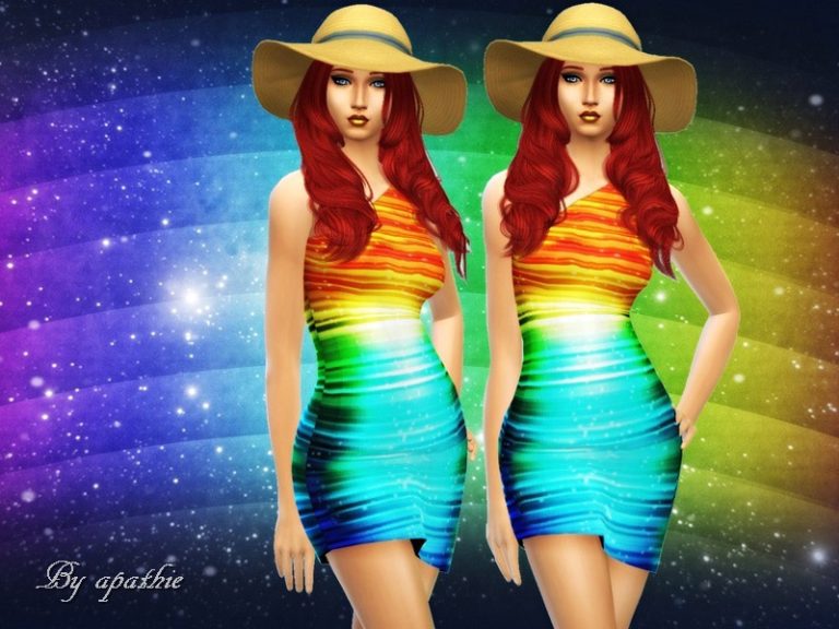 Rainbow Rainbow Dress - The Sims 4 Catalog