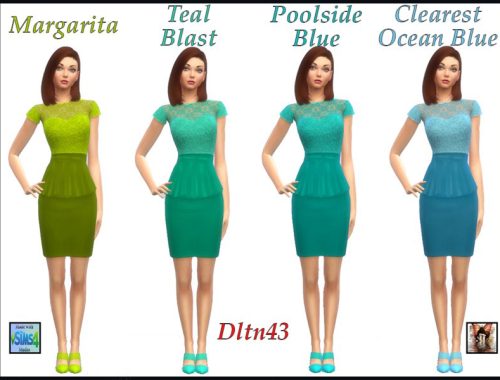 Floral Lace Top Peplum Dress v2 - mesh needed