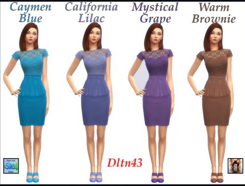 Floral Lace Top Peplum Dress v2 - mesh needed