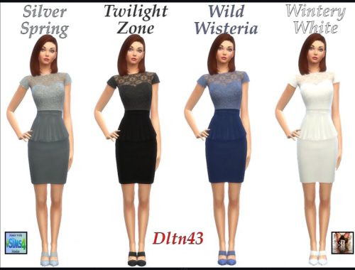 Floral Lace Top Peplum Dress v2 - mesh needed