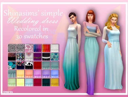 Shinasims Simple Wedding Dress Recolor (Mesh Needed)