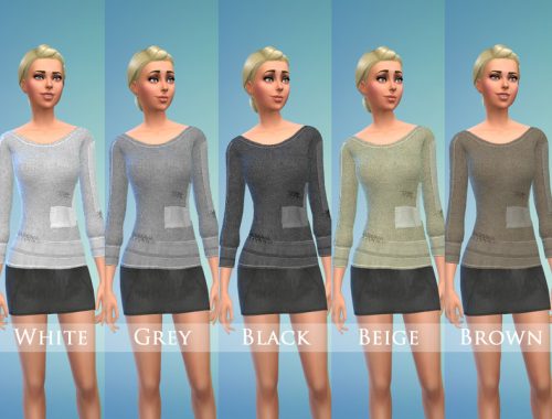 Patchwork Pullover & Mini Skirt