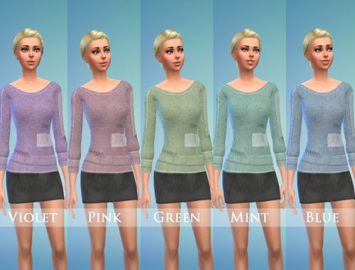 Patchwork Pullover & Mini Skirt