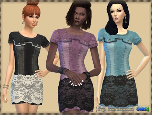 Denim Dress Lace