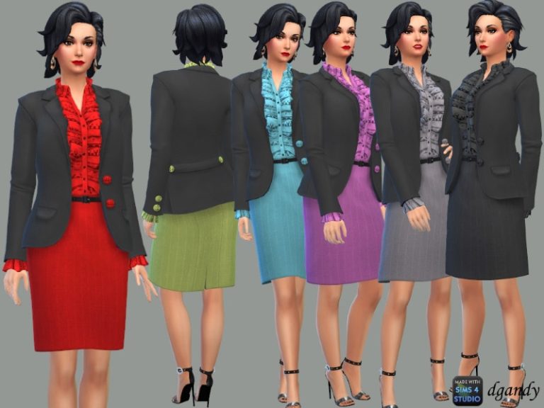Business Suit with Ruffles - The Sims 4 Catalog