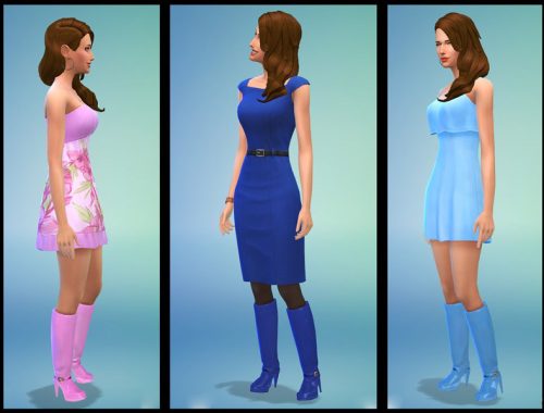 5 Inch Boots: Pink, Light Blue and Dark Blue