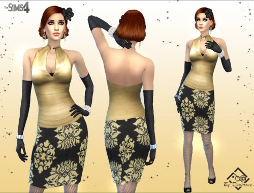 Gold Damask Dresses