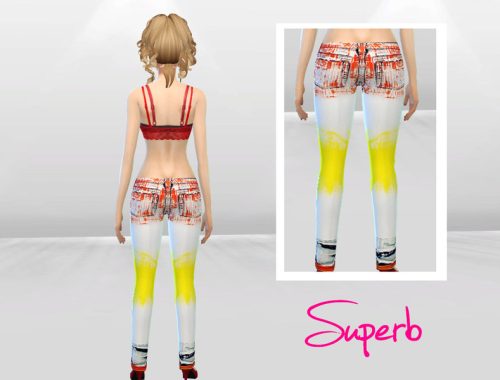 Multicolor Spider Print Jeans