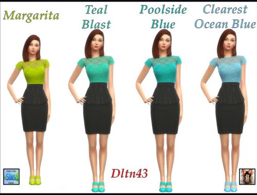 Floral Lace Top Peplum Dress v1 - mesh needed